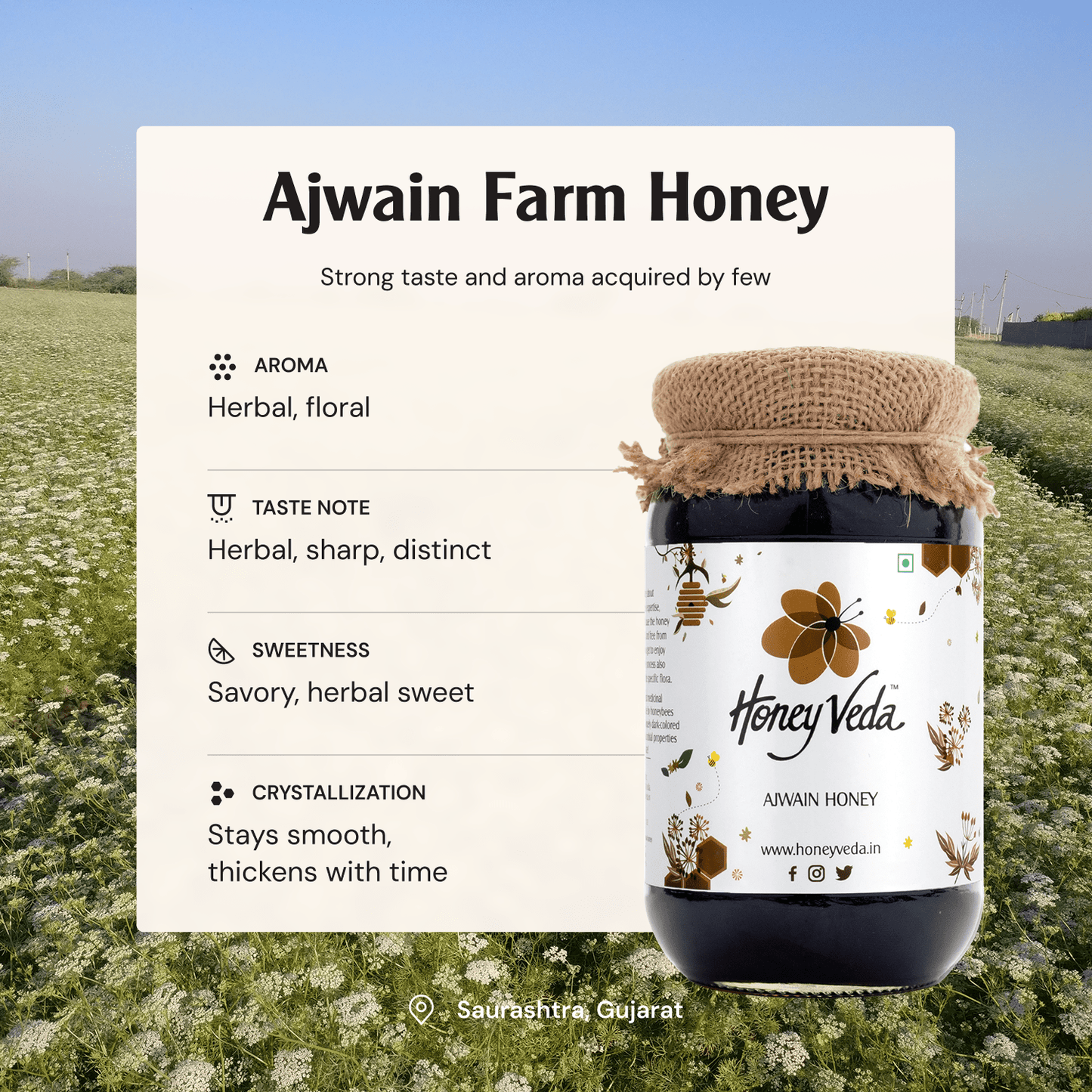 Ajwain Farm Honey - HoneyVeda