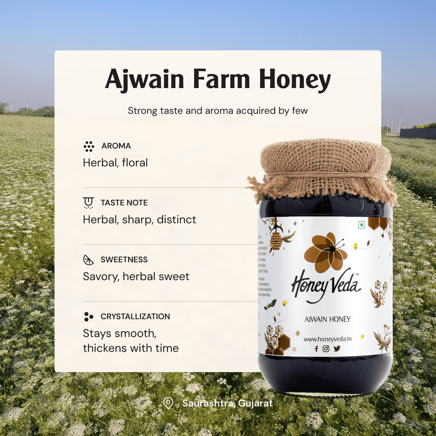 Ajwain Farm Honey - HoneyVeda